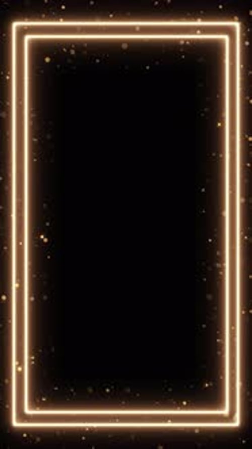 Modern Glowing Vertical Frame with Golden Particles Overlay
