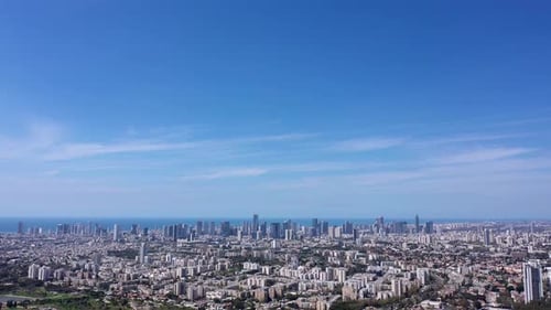 Vista aérea panorámica de la ciudad de Tel Aviv en verano