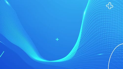 Abstract Blue Flowing Wave Lines Background