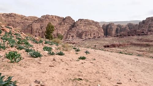Stunning view of the ancient city of Petra. Petra is a historic and archaeological city in southern