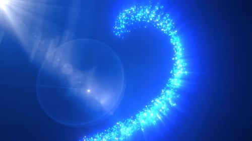 Glowing Particle Heart Trail Reveal Animation