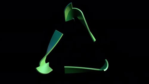 3D Recycle Symbol Circulates On Alpha Loop