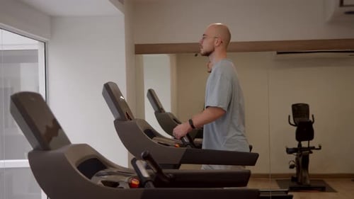 Cardio Workout Concept with Indoor Training Equipment and Calm Everyday Exercise Routine