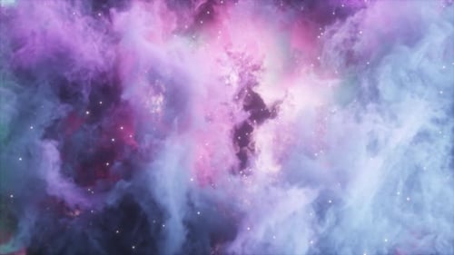 Abstract Cosmic Nebula Flying Through Space Background