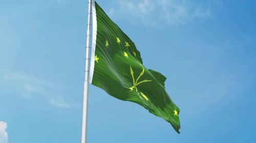 Adygea Flag Waving in Realistic 3D Animation
