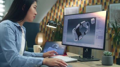 Designer 3D créant un prototype de lunettes VR