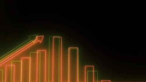 Orange Color Neon Business Graph Chart