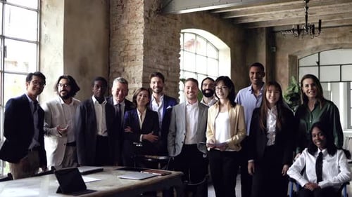 Business group of people working inside finance investment office