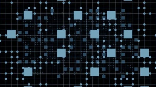 Digital Grid Network with Connecting Geometric Shapes Background