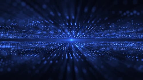 Futuristic Blue Digital Data Stream Background Loop