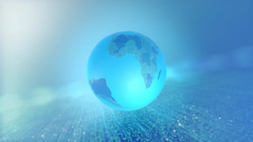 Futuristic Animated Digital Globe Highlighting Angola