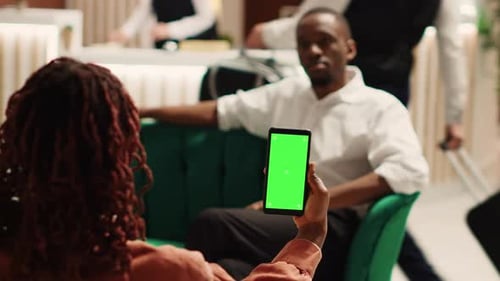 Chroma Key Smartphone in Hotel Lounge