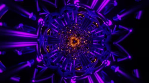 Neon Lights Pulse Vibrantly in a Seamless Disco Loop with a Rhythmic Pattern for VJs