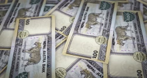 La rupia nepalí crece en una pila de dinero sin fisuras