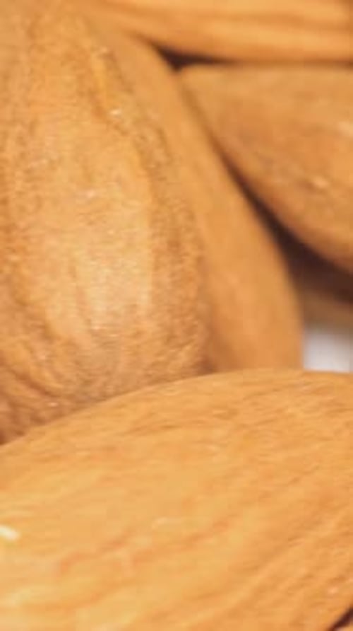 Almond Closeup Macro Shot Organic Almond Texture for Vegetarians Rotating Background of Almonds