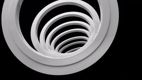 3D Loopable White Circles Background With Alpha Channel