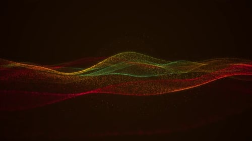 Colorful Abstract Flowing Particle Waves Background Loop