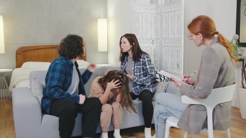 Family at a Counseling Session Indoors