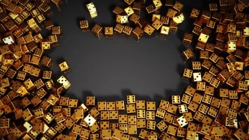 Fallende Goldwürfel