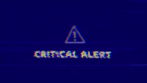 Critical Alert Digital Glitch Warning Text Animation