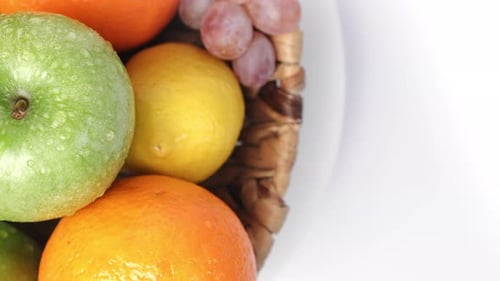 Bowl of Colorful Fresh Fruit Close Up