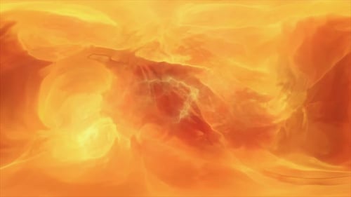 Abstract yellow orange iridescent multicolored energy magical bright glowing liquid plasma