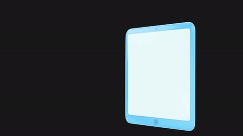 Modern Blue 3D Tablet Screen Reveal Animation