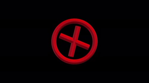 3D Rotating Red X Mark Animation