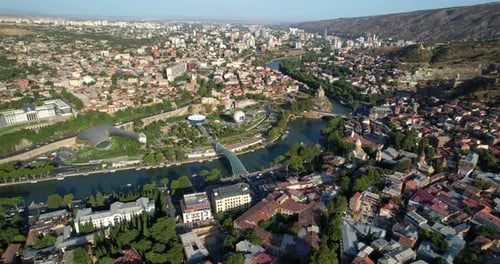 Aerial View of the City of Tbilisi Georgia