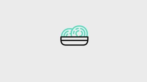 Minimalist Line Art Icon Animation Revealing from Bowl