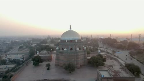Vista aérea da tumba de Shah Rukn-e-Alam, Paquistão.