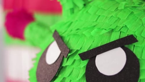 Coronavirus piñata. Mexican Crafts. Covid pandemic. Zoom in.