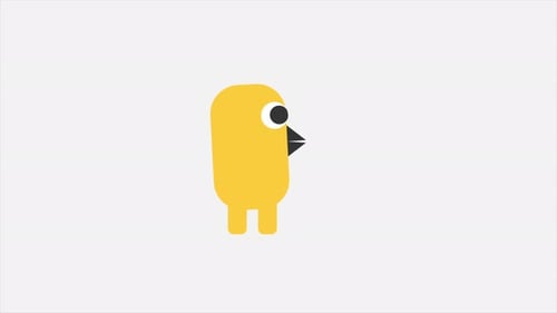 Animated Minimalist Flat Design Bird Character