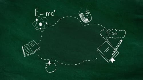 Background with School Doodle Icons For Title