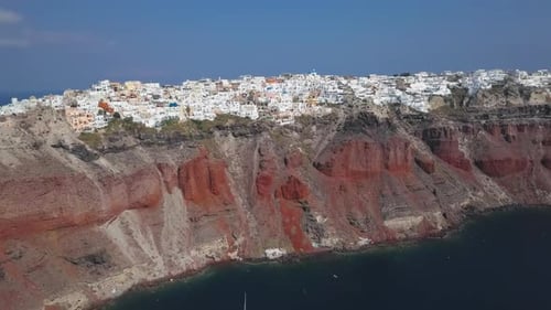 Aerial Panorama of Oia Town Santorini