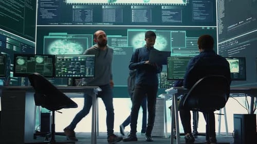 Tech Team Collaborating in a Modern Office