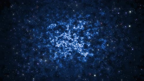 Abstract Blue Cosmic Nebula and Star Field Animation