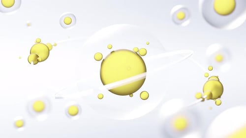 3D Gold Collagen Serum and Vitamin Hyaluronic Acid Skin Care Solutions 3d Animation