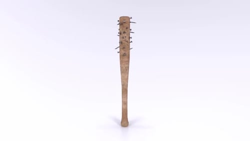 3D Rotating Baseball Bat with Nails