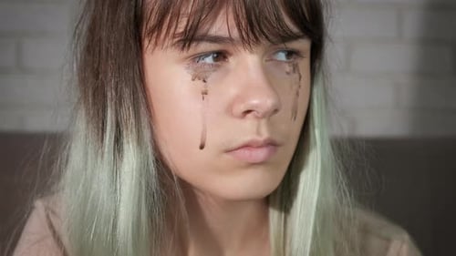 Crying Teen Girl in Lonely