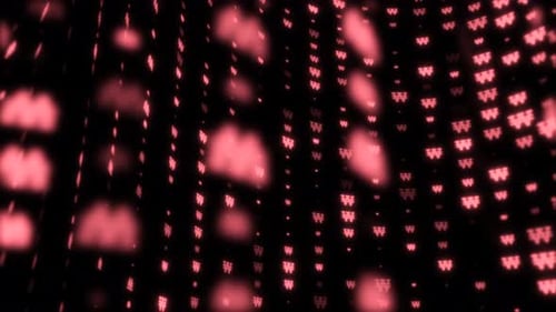 Red Glowing Hashtag Grid Abstract Loop Background