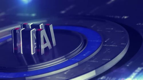 Futuristic AI Logo Reveal for Technology News Broadcast
