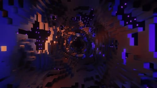 A Tunnel with Lights and Sparkles