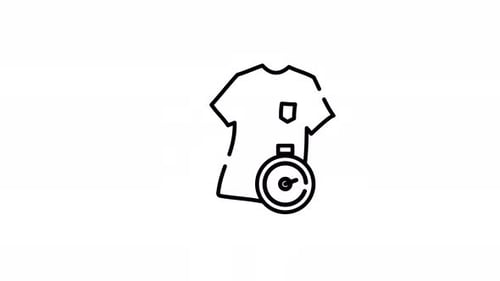 Animated Minimalist T-Shirt Icon with Stopwatch