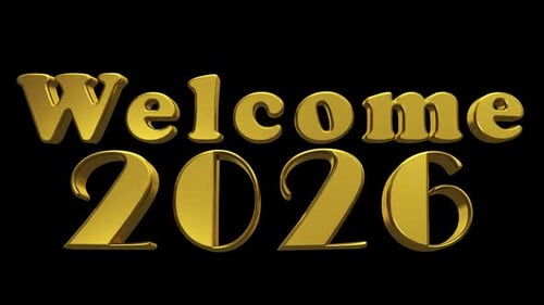 Welcome 2026 Golden Text Animation