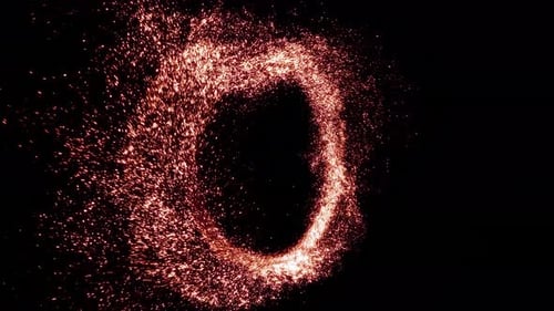 Dynamic Swirling Red Sparkle Particles Vortex Transition