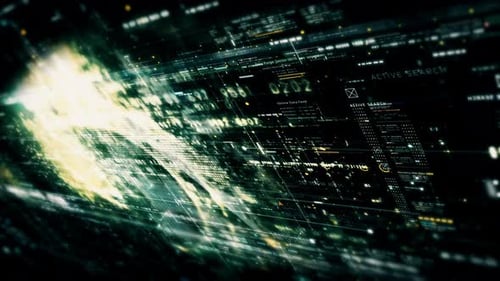 Futuristic Digital Data Code Stream Background