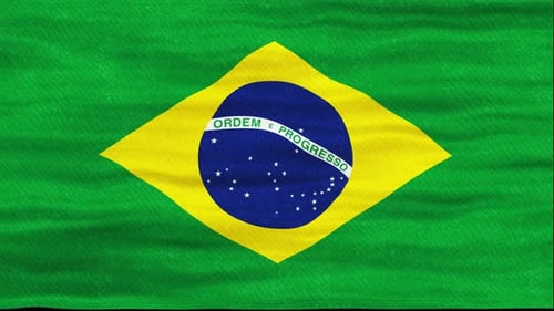 Brazil National Flag Waving Seamless Loop