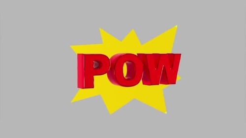 animation of the inscription "pow" on the topic of emotions and reactions in social networks