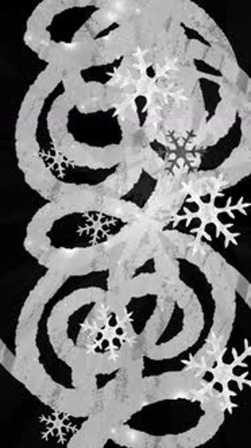 Elegant White Snowflakes and Abstract Swirls Vertical Animation